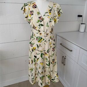 Tanya Taylor Silk Floral Dress Size 2 Rent The Runway Ruffle Sleeve Midi